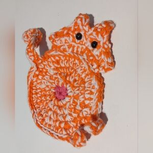 Cat Crochet Potholder Coaster Handmade